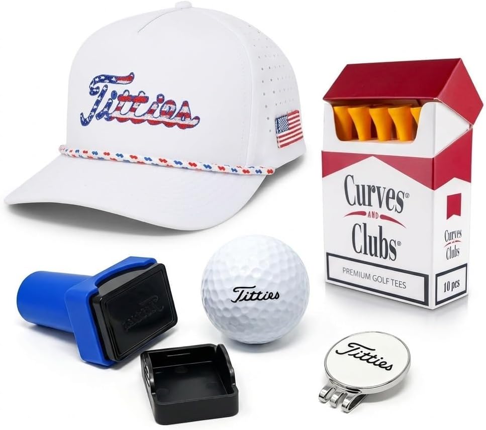 Curves and Clubs – Premium Golf Tees Cigarette Box | Funny Golf Tees for Men | Novelty Golf Accessories | Cool Golf Gifts | Bamboo Golf Tees | Unique Golf Gifts for Men