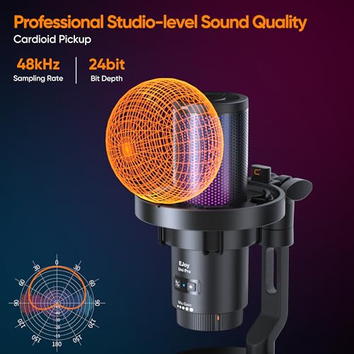 Image of comica EJoy Uni Pro Wireless USB Microphone with USB C Receiver,RGB Condenser Microphone for Streaming /Podcasting /YouTube /Vocal Recording
