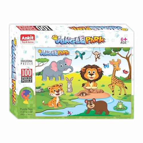 Image of Ankit Toys & Games 100-Piece Jigsaw Puzzle for Kids, Educational, Develops Motor Skills & Cognitive Learning (Jungle Park)