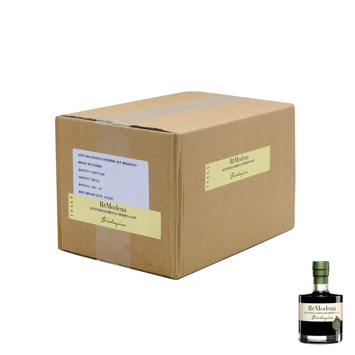 Vinagre Balsámico Orgánico de Módena IGP "Sigillo Verde" 250 ml x 6