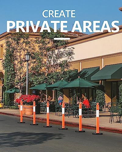Battife DPOST-3 Delineator Post With Base 45 ", Orange Traffic Delineator Cones With Reflective Collar For Driving Practice thumb #5