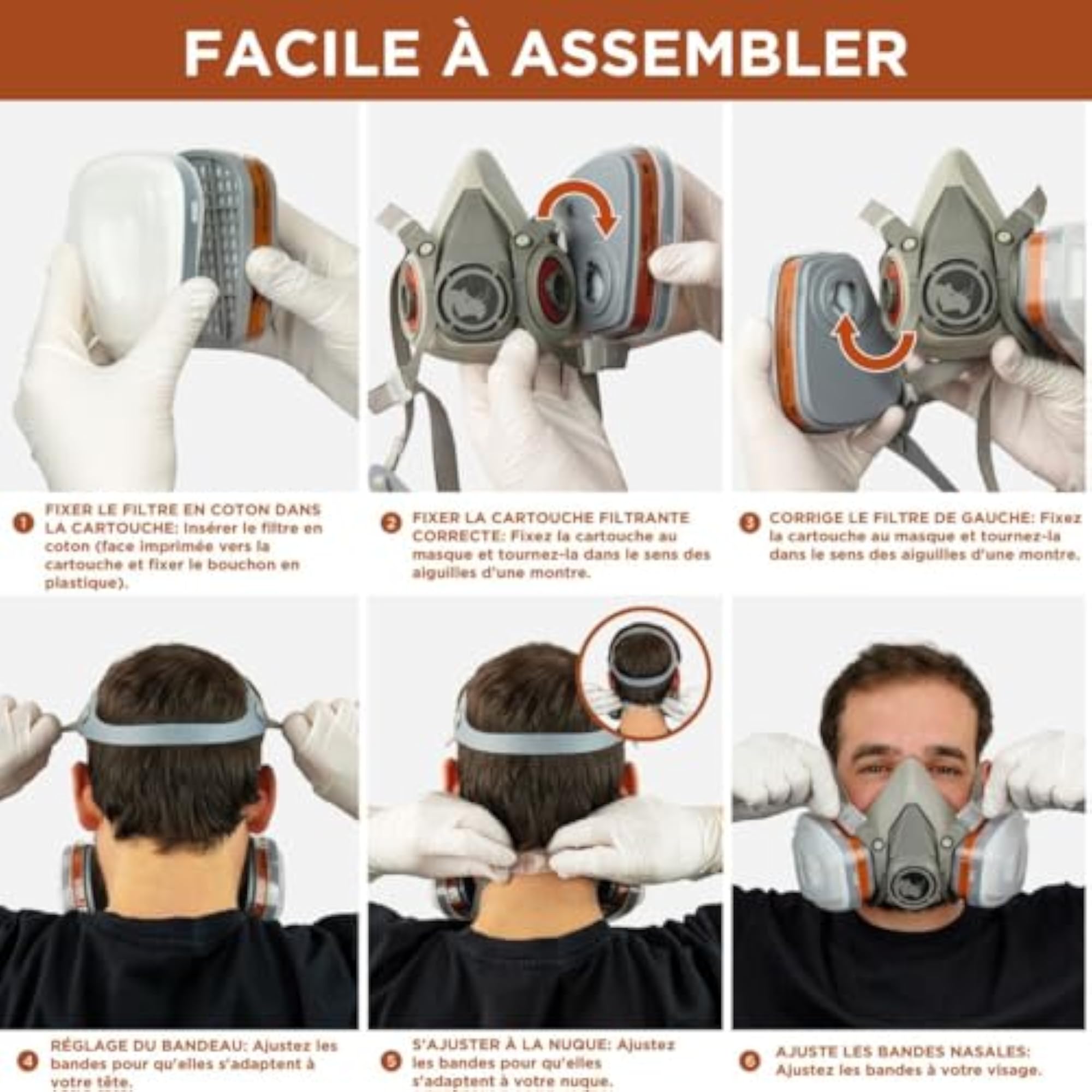 Reusable Dust Cover with Glasses and Filters, Half Face
