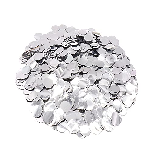 CYIOU 100g/14000 Pièces Papier de Soie Confettis Confettis Décoration 0.6 Inch Confetti Ronde Confetti Papier de Table pour la Décoration de Fête d'anniversaire de Mariage Argent