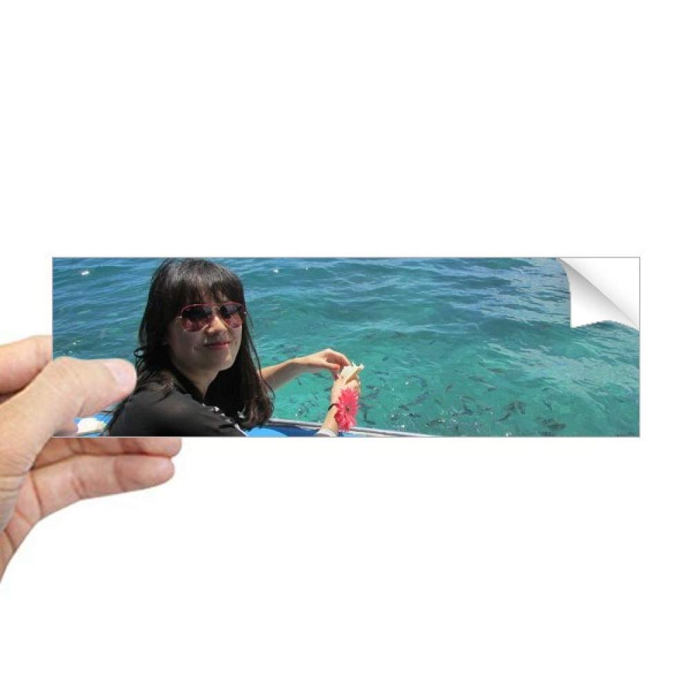 Autocollant rectangulaire Ellie Yao motif vague de bateau pour carnet