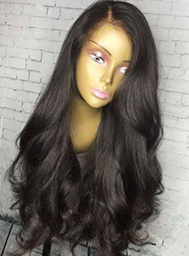 Cupidlovehair 150% Density Loose Wave Mongolian Virgin Remy Human Hair Full Lace Wigs For Women Natural Black With A Lot Baby Hair (22 inch Hair Length)