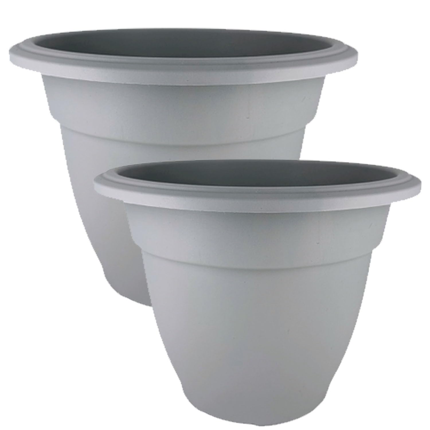 ZARVICZONIA Pack of 2 Planters Size 20cm, 30cm, 38cm, 45cm, 55cm,for Indoor Plants Flowerpot Imitation Flower Pot Square for Gardening Potted Outdoor with Container Stylish Glossy Design Garde (55cm)