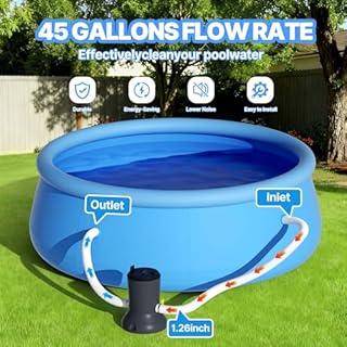 OYOWATER 400GPH Solar Cartridge Pump for Above-Ground Pools – Filters & Circulates Water in 1300 Gallon Swimming Pools