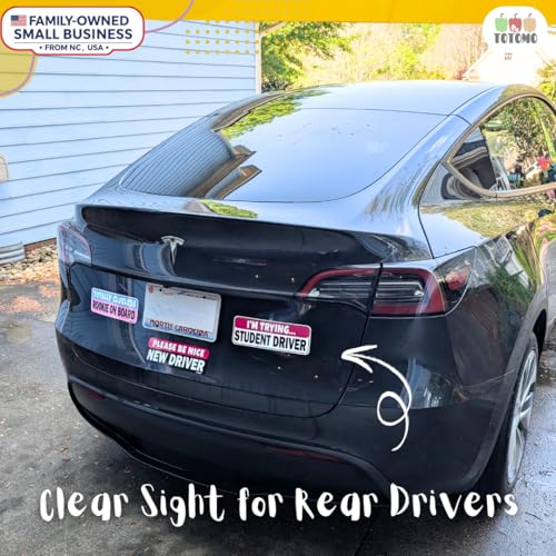 Image of Student Driver Magnet for Car Magnetic Reflective Vehicle Safety Sign for New Rookie Learner Drivers Removable Bumper Sticker Please Be Patient (3 Magnet Set)