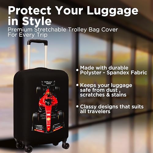 Image of Spendex Polyester Protective Luggage Cover | Hard Luggage Trolley Bag Cover | Washable | Dust Proof | Stretchable | M - 24 inch | Torinoo