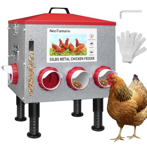 55lb Automatic Chicken Feeder with 8 Ports Window