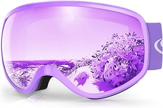 Findway Children's Ski Goggles 3 ~ 12 Years Old Ski Mask Child Ski Goggles Girl Child, Adjustable Anti-Fog UV Protection Compatible with Helmet for Skiing Snowboarding Winter Sports