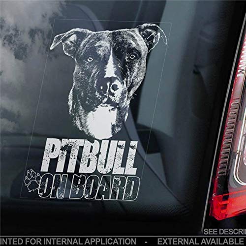 Pitbull on Board Car Sticker Pit Bull Terrier