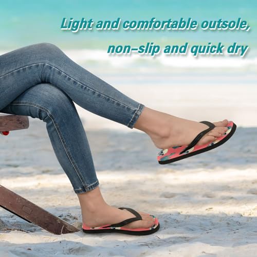 Skulls Cactus Flip Flop Sandal for Women Men, Casual Beach Slippers Indoor Outdoor XS4