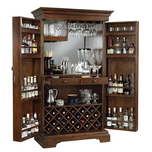 Image of Credenza Solid Sheesham Wood Bar Cabinet - Bottle Rack & Storage Drawers, Wooden Drinks & Glasses Holder, Handcrafted Home Bar Furniture - Brown Finish, No Assembly Required