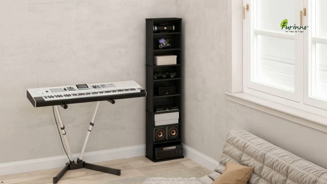 Amazon.com: Furinno Jaya DVD Shelf, 9-Shelf Tall Narrow CD Rack