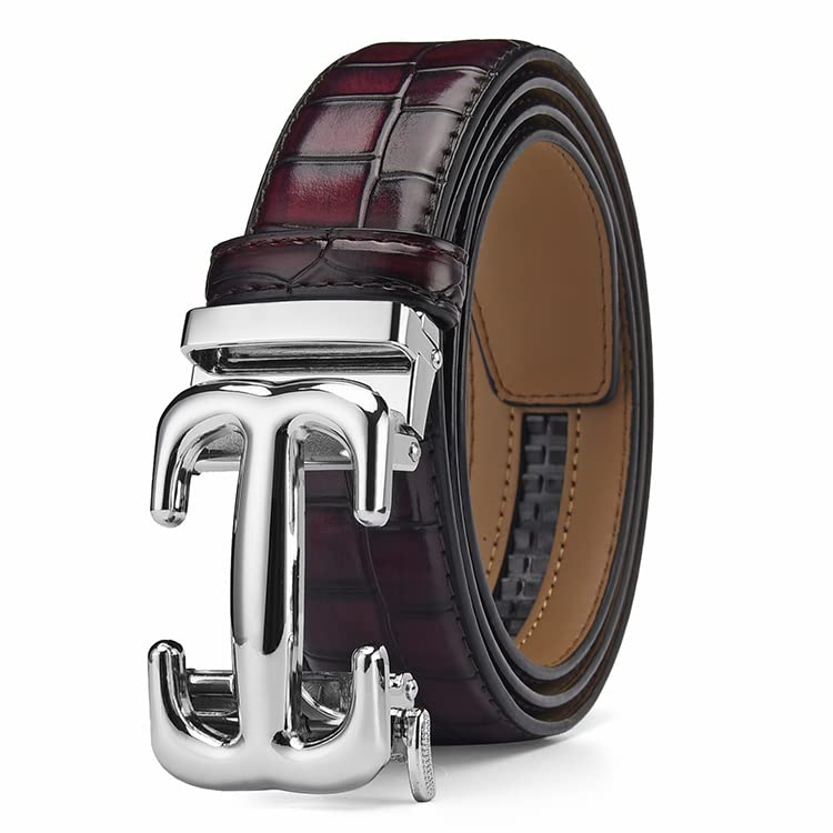 Genuine Leather Belt for Men with Autolock Buckle - Micro Adjustable Belt Fit Everywhere | Formal & Casual | Elegant Gift Box