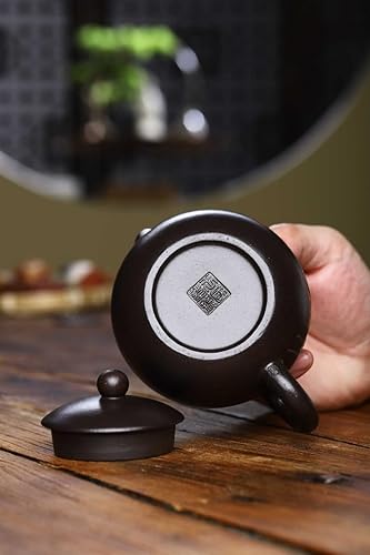 Miniatura 4 de Tetera de 8.1 fl oz / 8 oz arcilla china genuina negro Qinquan Pot Infusers Loose Tea Blooming