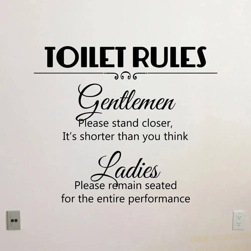 Toilet Rules Wall Decal Window Door Sign Quote Vinyl Sticker Poster Decor Bathroom Wall Decals Toilet Rules Stickers 30x34cm