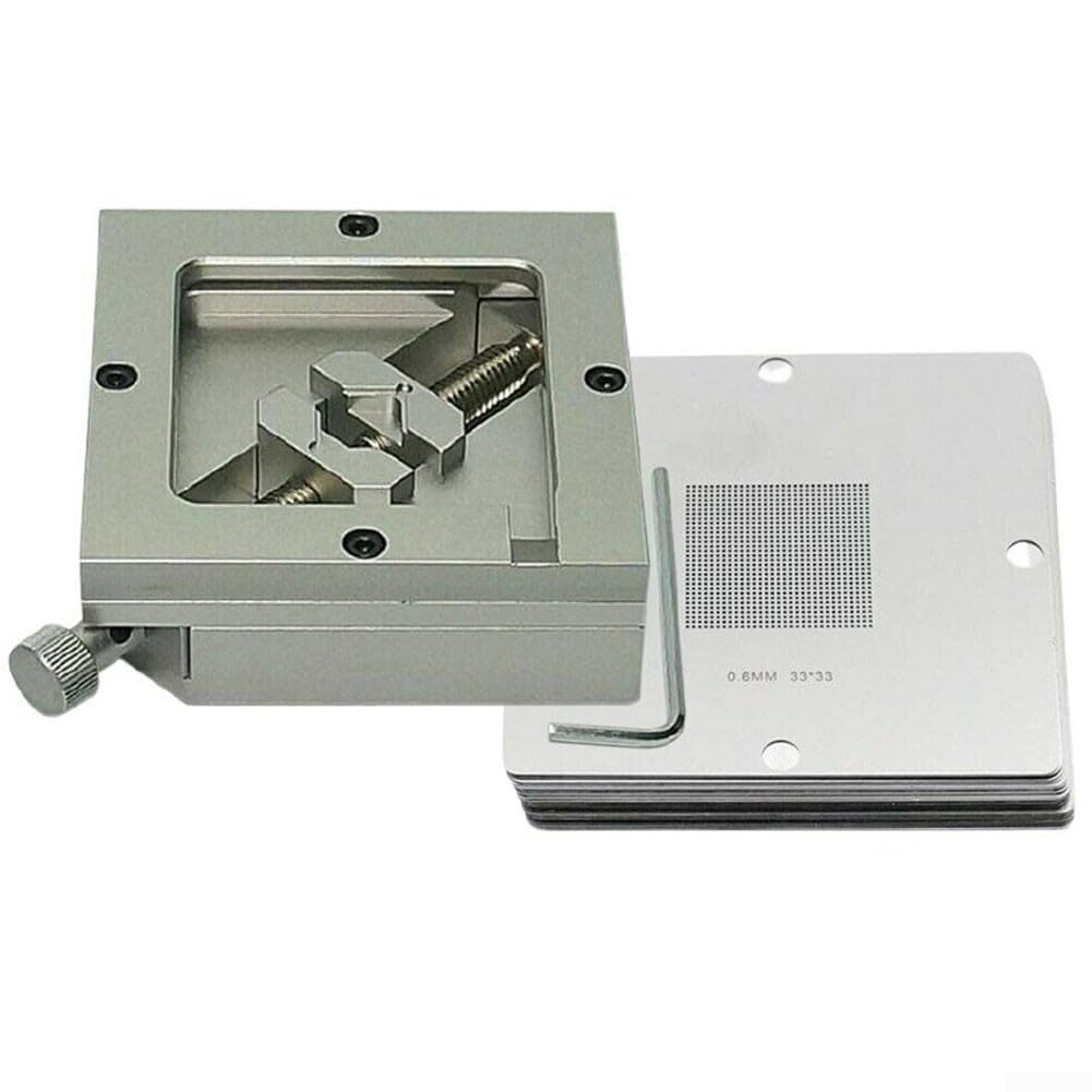 BGA Reballing Fixture 90mm Stand con 10pcs Stencil Set