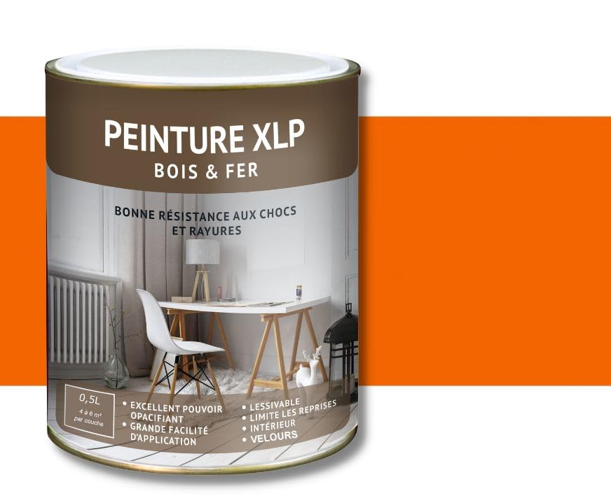PEINTURE BOIS ET FER XLP VELOURS - ROUGE/ORANGE-Zeste d'été-Bidon de 2,5 L