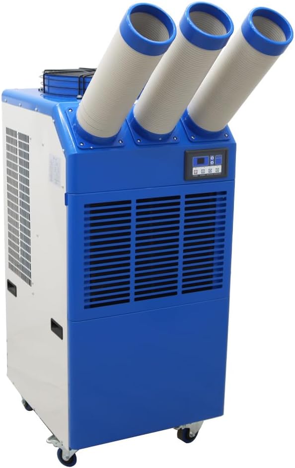 Industrial Air Conditioner Portable Spot Cooler 22178BTU/H 3 Column Air-Cooled Mobile Outdoor Cooling Aircon 220V