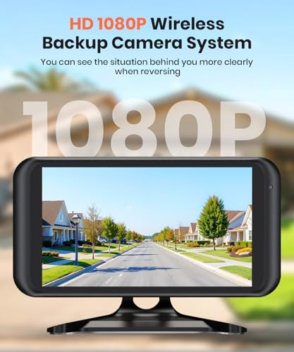 Image of AUTO-VOX W5 Wireless Backup Camera: 4.5 inch 1080P Dual-Channel Monitor, Easy Installation, Stable Wireless Signal, IP69K Waterproof Color Night Vision Back Up Camera for Truck, Car, SUV, Van and Trailer