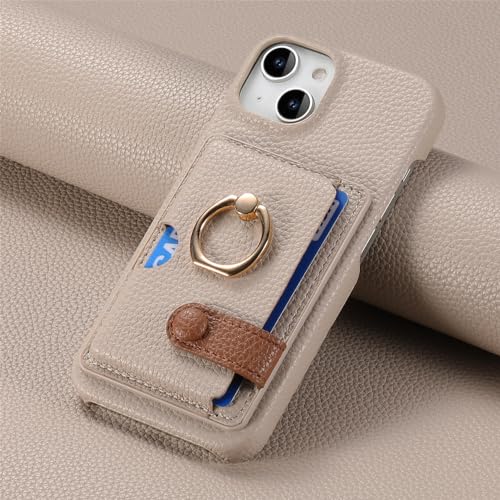 Étui en cuir LVTFCO antichoc gris kaki pour iPhone, l'élégance d'une housse portefeuille durable