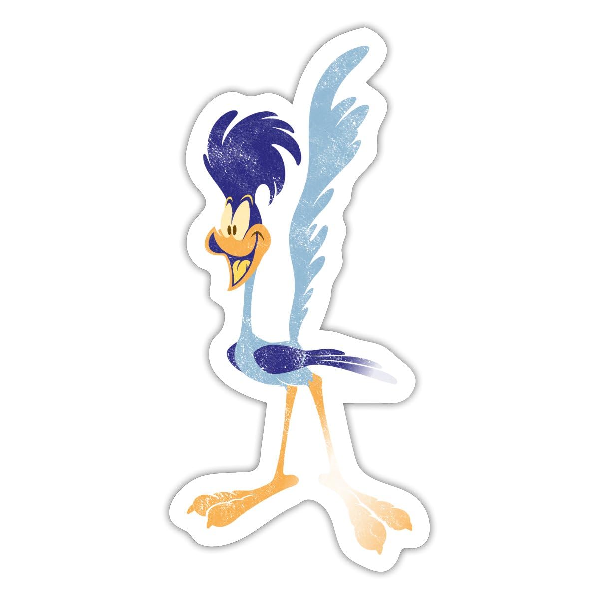 Spreadshirt Looney Tunes Road Runner Vintage Sticker Size S (10 x 10 cm), 10 x 10 cm, White Glossy