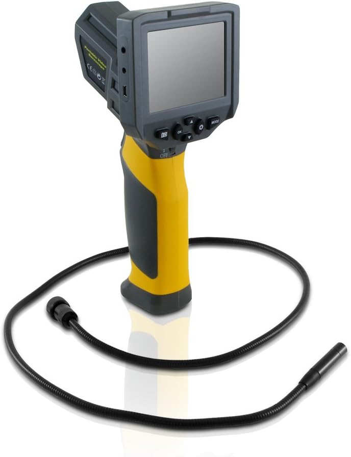 Pyle PVBOR15 - Digital Hi-Res Snake Inspection Camera and LCD Video Monitor - Flexible Reach with High Powered Light Ideal for Plumbing and Drains