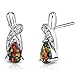 Created Black Opal Ribbon Earrings Sterling Silver 1.00 Carats