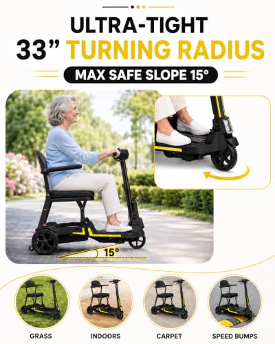 Image of Lightweight Folding Mobility Scooter for Adults & Seniors