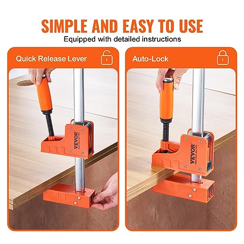 Vevor BAR CLAMP 50 IN Clamps For Woodworking, 2-Pack 50 Inch Parallel Clamp Set, F Clamp With 1100 Lbs Load Limit, Even Pressure, High-Strength Plastic And Carbon Steel thumb #4