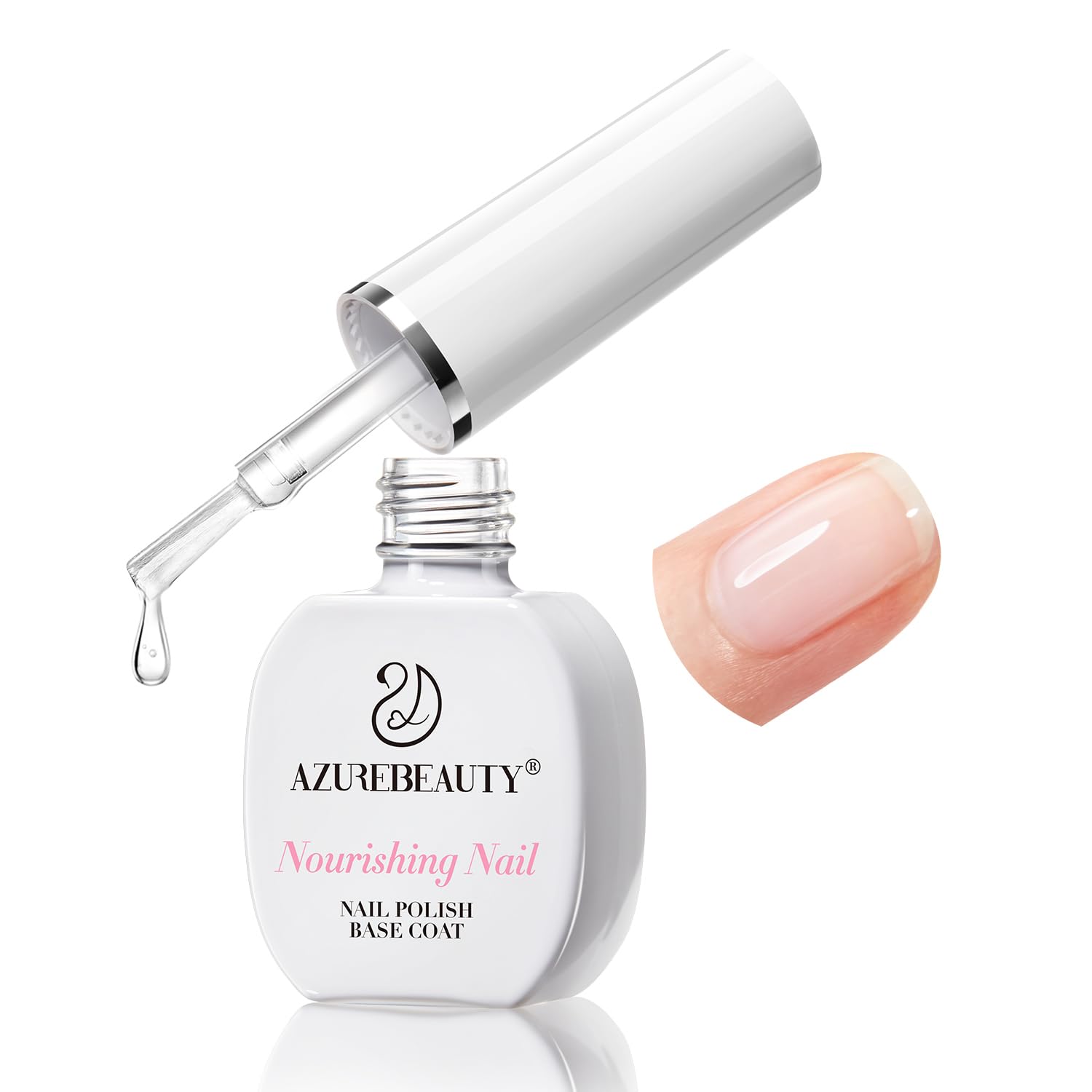 AZUREBEAUTY Base Coat Nail Polish, Clear Quick Dry Smooth Foundation, Lightweight Refined Formula, Helps Even Application, Air Dry Base for Manicure Clear Base Coat