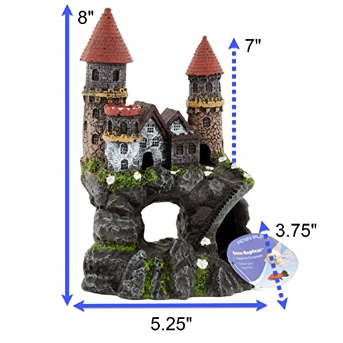 Image of Penn-Plax Age-of-Magic Enchanted Castle Aquarium Decoration - Safe for Freshwater and Saltwater Fish Tanks - Medium