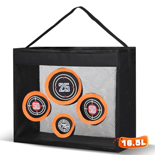 Lehoo Castle Diana Nerf, Diana de Red de 4 Blancos con Asa, Organizador de Accesorios Nerf de 16,5 L, Regalo para Niños