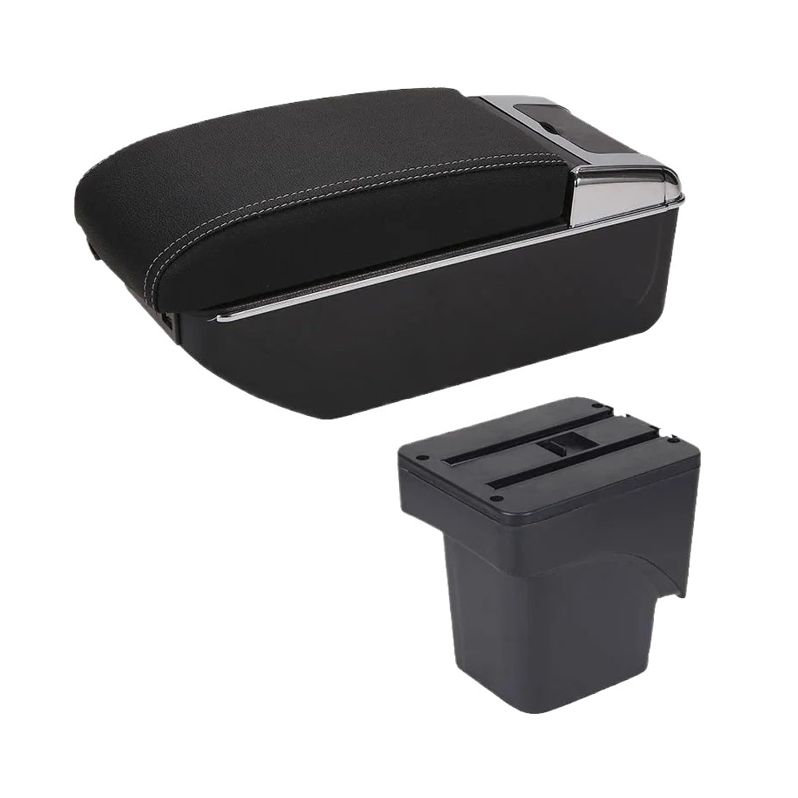 Umdjju B3 Black White 7Usb For Focus For Mk2 Armrest Box Car Accessories Interior Details Retrofit Parts Storage Car Centre Console Armrest Box(B3 Black White 7Usb)