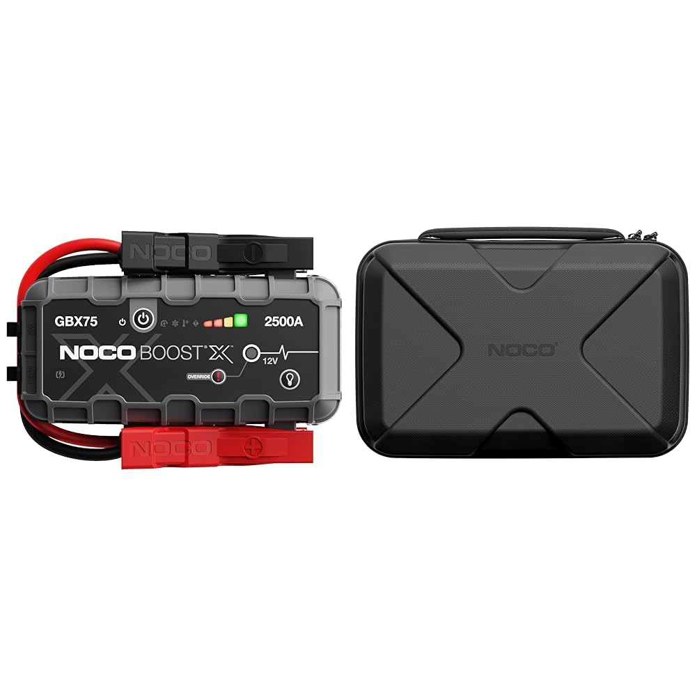 NOCO Boost X GBX75 2500A 12V UltraSafe Starthilfe Powerbank, Auto Batterie Booster & GBC103 Boost X Eva-Schutzhülle für GBX75 UltraSafe Lithium-Starthilfegeräte