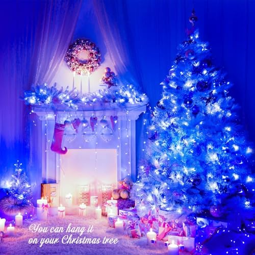 Image of TEKCOOL 35 Feet Long LED Power Pixel Serial String Light, 360 Degree Light in Bulb | Copper Led Pixel String Light for Home Decoration,Diwali,Christmas(Blue) Pack of 1