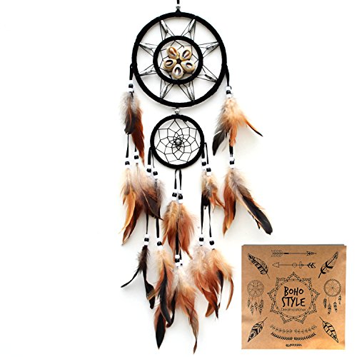 Urdeoms Dream Catcher Handmade Wall Hanging Home Decor Dream Catcher with Feathers Dia 6.29"(NO.8)