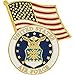 US Air Force Logo with USA Flag Lapel / Hat Pin
