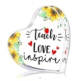 WHATSIGN Teacher Appreciation Gifts for Women,Keepsakes and Paperweight,4' Teach Love Inspire Thank...