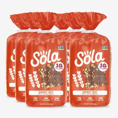 Keto Bread, Sweet Oat - Delicious Non-GMO, No Added Sugar, Low Calorie Bread Loaf with 1g Net Carbs (Case of 6)