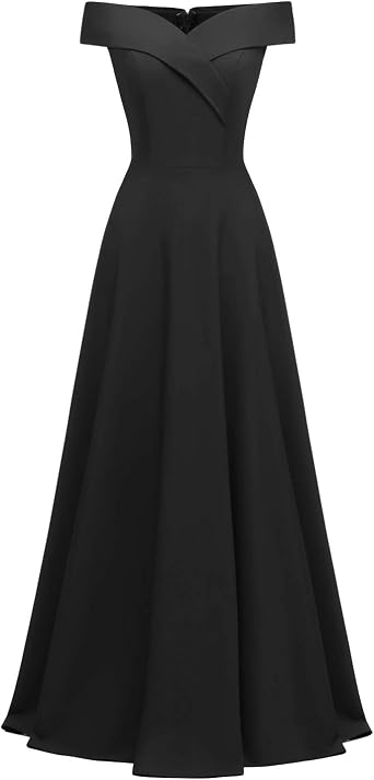 Amazon.com: Misshe Vestido largo de dama de honor con hombros descubiertos  vestidos de fiesta para mujeres fiesta de noche, Moderno / Equipada, XXL,  01-Negro : Ropa, Zapatos y Joyería
