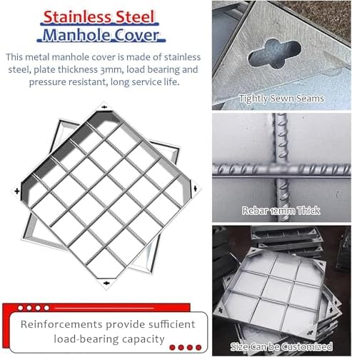 Invisible Septic Tank Covers with Frame - Customizable Manhole Covers for Driveways, Docks & Highways - Durable, Secure & Includes Manhole Hooks for Easy Access