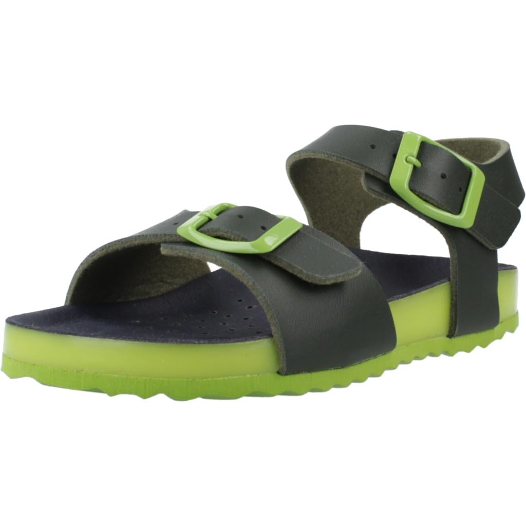Geox J Ghita BOY C, Boys’ Sandal, Dk Green/Lime,
