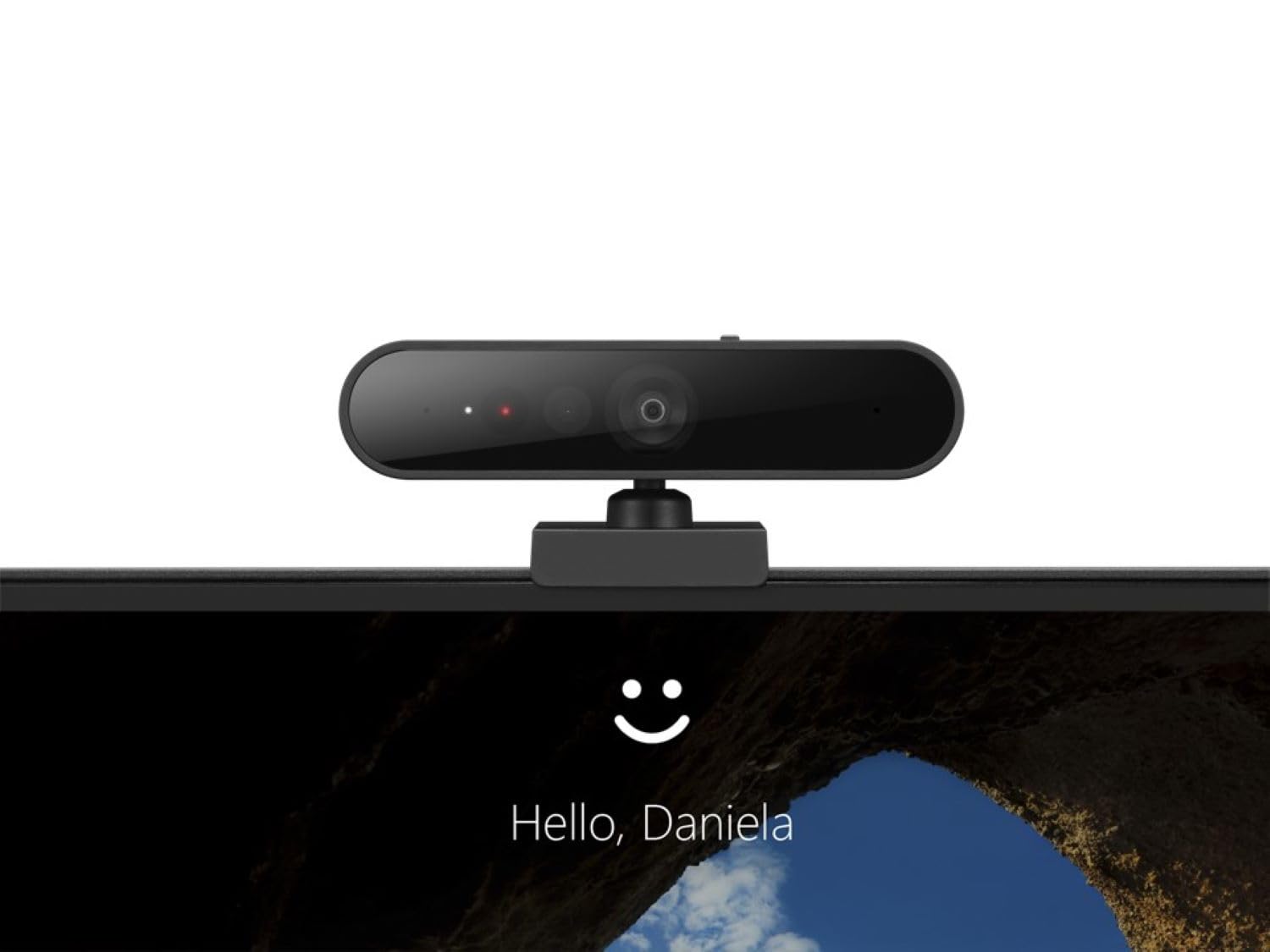 Lenovo HD 1080p Webcam (510 FHD)- Black w/ 4X Digital Zoom, 95° Wide Angle, 360° Rotation Pan & Tilt, Dual Microphones & Windows Hello