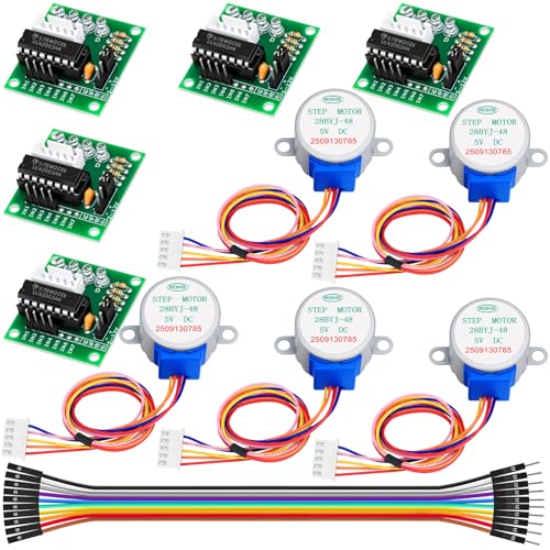 Ransanx 5PCS 28BYJ-48 ULN2003 5V Stepper Motor ULN2003 Driver Board Compatible with Ar duino Rasp Berry P i