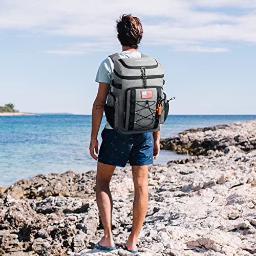 Image of Maelstrom 35 /50 Can Insulated Backpack Cooler, Leakproof Soft Lunch Ice Bag | Keeps Food Cold For 16h, Peva Liner, Durable Nylon, Ergonomic Padding. Perfect For Men, Women, Camping, Beach, Hiking, Travel