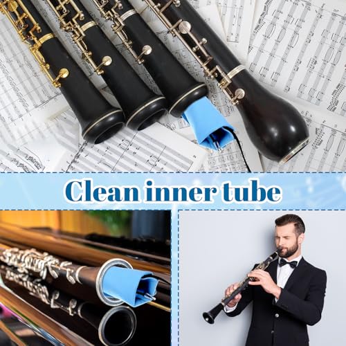 Saxophone Cleaning Kit, Clarinet Cleaning Kit, Clarinet Cleaning Cloth & Swab Suitable Clarinets, Clean Cloth and Mouthpiece Brush Can Effectively Clean Dirt - Thumbnail 4
