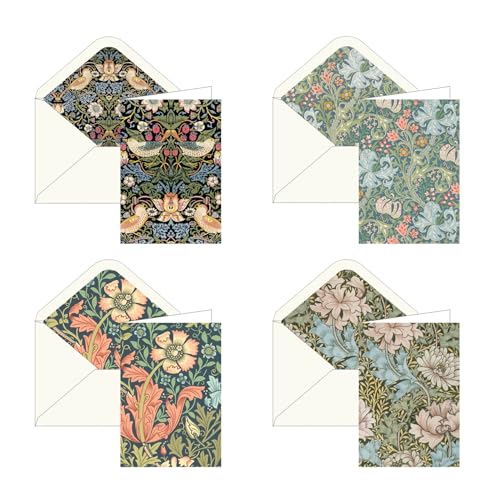 Image of RainCaper Fine Art Keepsake 5x7 Blank Stationery Greeting Note Cards With Decorative Envelopes, Gift Boxed Set of 16 | 300 GSM Cardstock (William Morris Favorites)